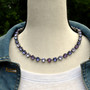 Antique Silver | Purple Haze | 8.5mm Crystal Necklace