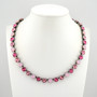 Antique Silver - Rose Petal - 8.5mm Crystal Jewelry Necklace