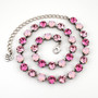 Antique Silver - Rose Petal - 8.5mm Crystal Jewelry Necklace