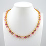 Gold - Rose Petal - 8.5mm Crystal Jewelry Necklace
