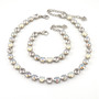 Rhodium | White Whisper | 8.5mm Crystal Necklace & Bracelet
