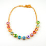 Gold | Pastel Rainbow | Half Length | 12mm Crystal Necklace