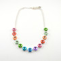 Shiny Silver | Pastel Rainbow | Half Length | 12mm Crystal Necklace