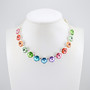 Shiny Silver | Pastel Rainbow | Half Length | 12mm Crystal Necklace
