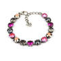 Magenta Storm 8mm Austrian Crystal Jewelry Bracelet in Antique Silver