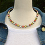 Antique Brass | Candy Corn | 8.5mm Crystal Necklace
