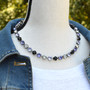 Chills and Thrills 8.5mm Austrian Crystal Necklace in Antique Silver