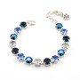 Shiny Silver | Jean Blue | 8.5mm Crystal Bracelet
