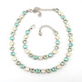 Rhodium | Mint to Be | 8mm Crystal Jewelry Necklace & Bracelet