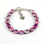 Antique Silver | Flamingo Fun | 8mm Crystal Bracelet
