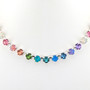 Pastel Rainbow Druzy 8mm Austrian Crystal Jewelry Necklace Bracelet in Shiny Silver