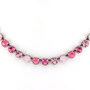 Pink Shimmer 8.5mm Austrian Crystal Jewelry Necklace in Antique Silver