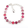 Shiny Silver | Pink Shimmer | 8.5mm Crystal Jewelry Bracelet