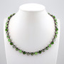 Antique Silver - Pretty in Peridot - 8.5mm Crystal Jewelry Necklace