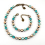Antique Brass | Retro Mint | 8.5mm Necklace & Bracelet
