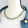 Antique Brass | Retro Mint | 8.5mm Necklace