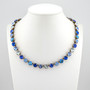 True Blue 8.5mm Austrian Crystal Jewelry Necklace in Antique Silver