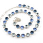 Shiny Silver | Heavenly Blues | 8.5mm Crystal Necklace