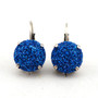Antique Silver | Royal Blue Druzy | 12mm Drop Leverback Earrings