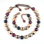 Antique Copper | 3/4 Length | Fall Patina 12mm Crystal Necklace & Bracelet