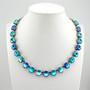 Antique Silver - Island Getaway - 3/4 Length 12mm Crystal Necklace