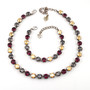Antique Silver | Golden Plum | 8.5mm Necklace & Bracelet