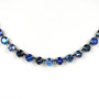 Antique Silver - Blue Depths - 8mm Crystal Necklace