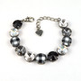 White Plaid Bracelet in Antique Silver