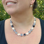 White Plaid 3/4 Length in Shiny Silver