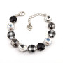 Rhodium | White Plaid | 12mm Crystal Jewelry Bracelet