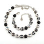 Rhodium | White Plaid | 12mm Crystal Jewelry