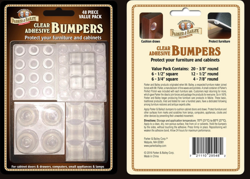 Parker & Bailey Clear Adhesive Bumpers: 48 Pack