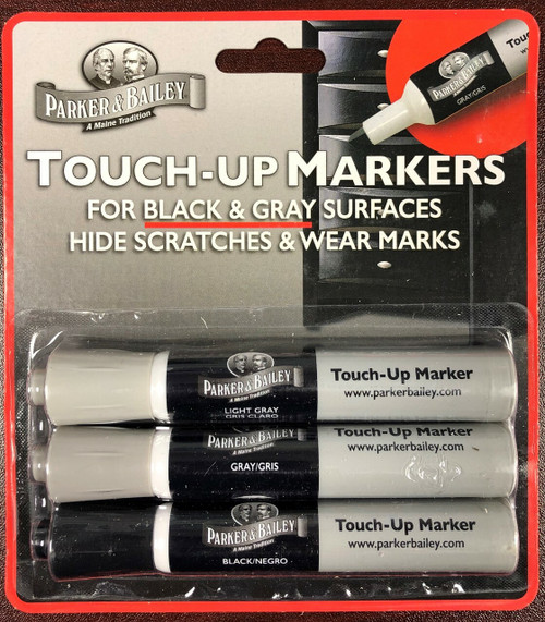 Touch-Up Markers for BLACK & GREY surfaces.  3 Pack.