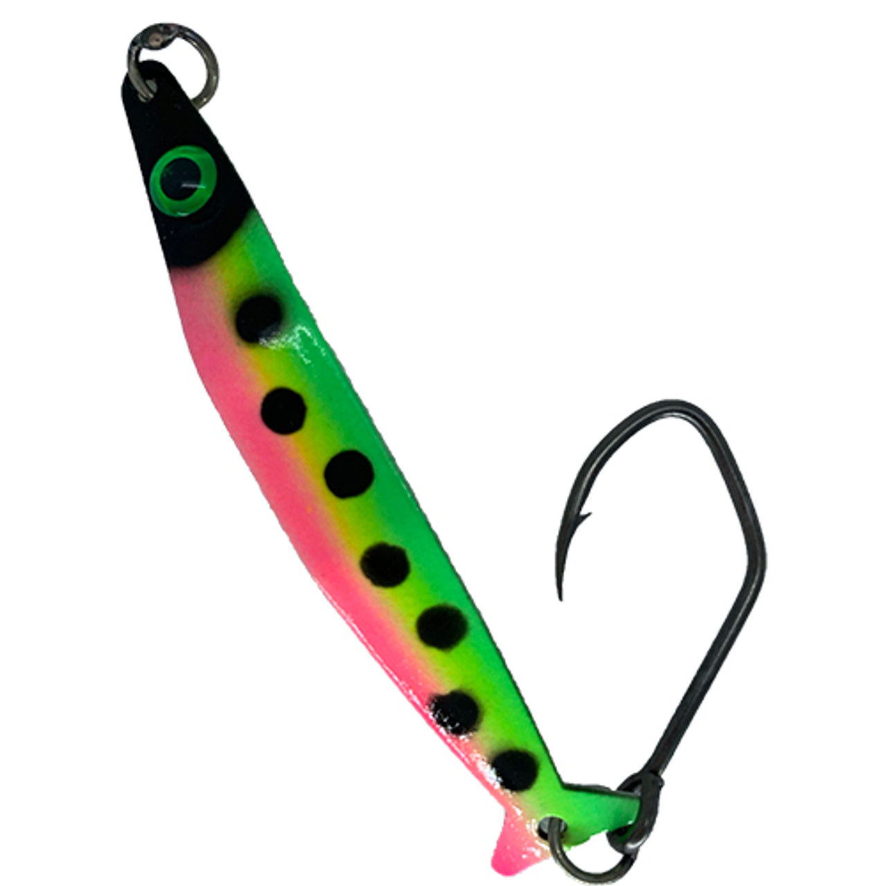  SILVER HORDE COHO Killer Fishing Spoon, Glow Green, 3