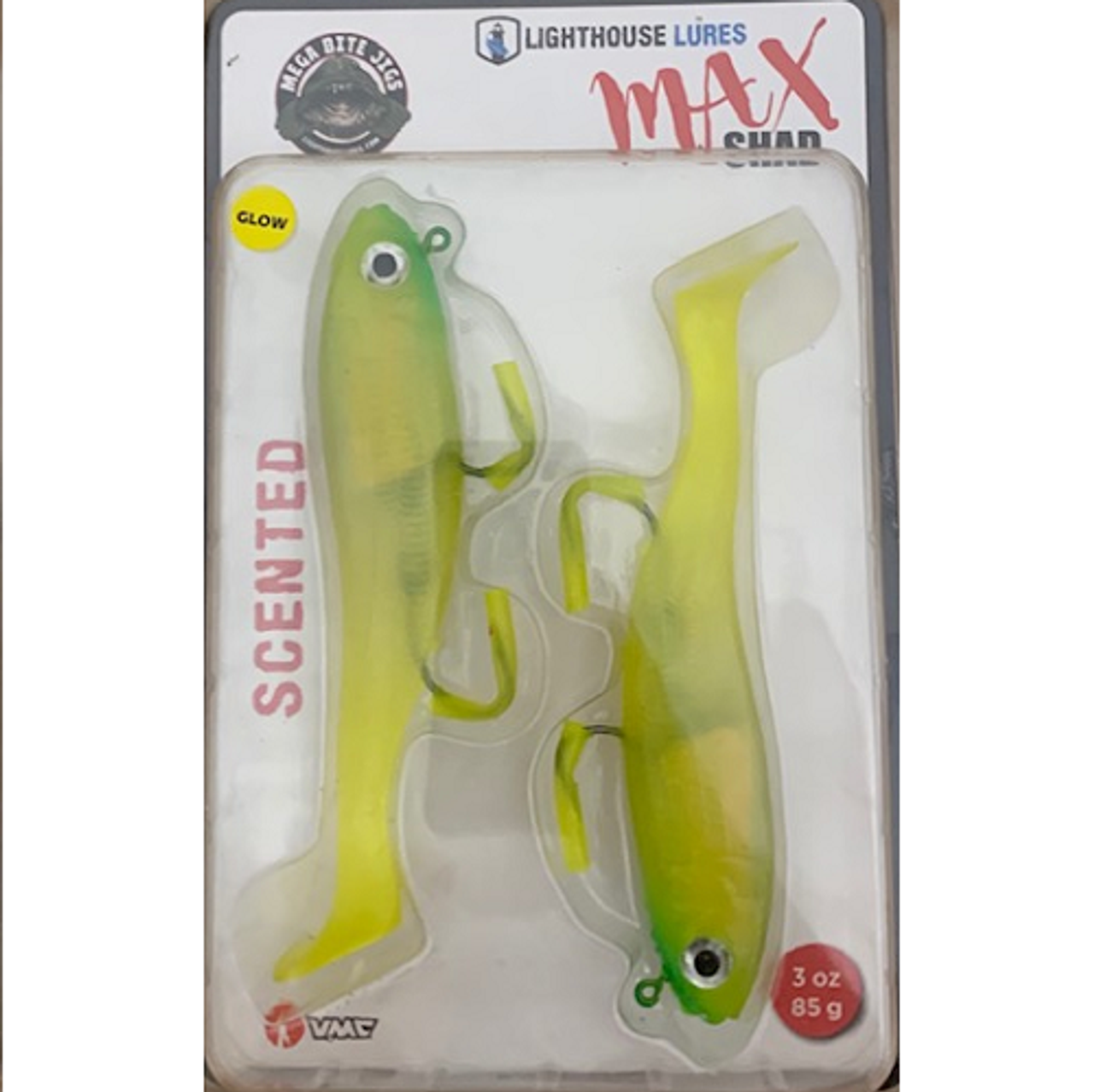 Lighthouse Lures Max Shad 6oz Swimtail White Line