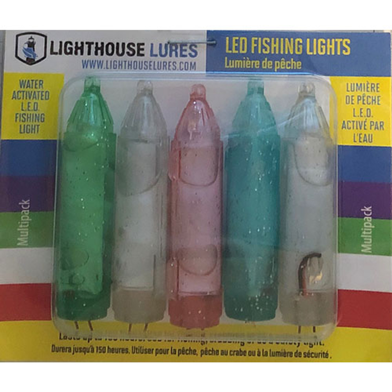 Button Battery Operated LED Light Fishing Lure Bait Lamp Squid Hook Light