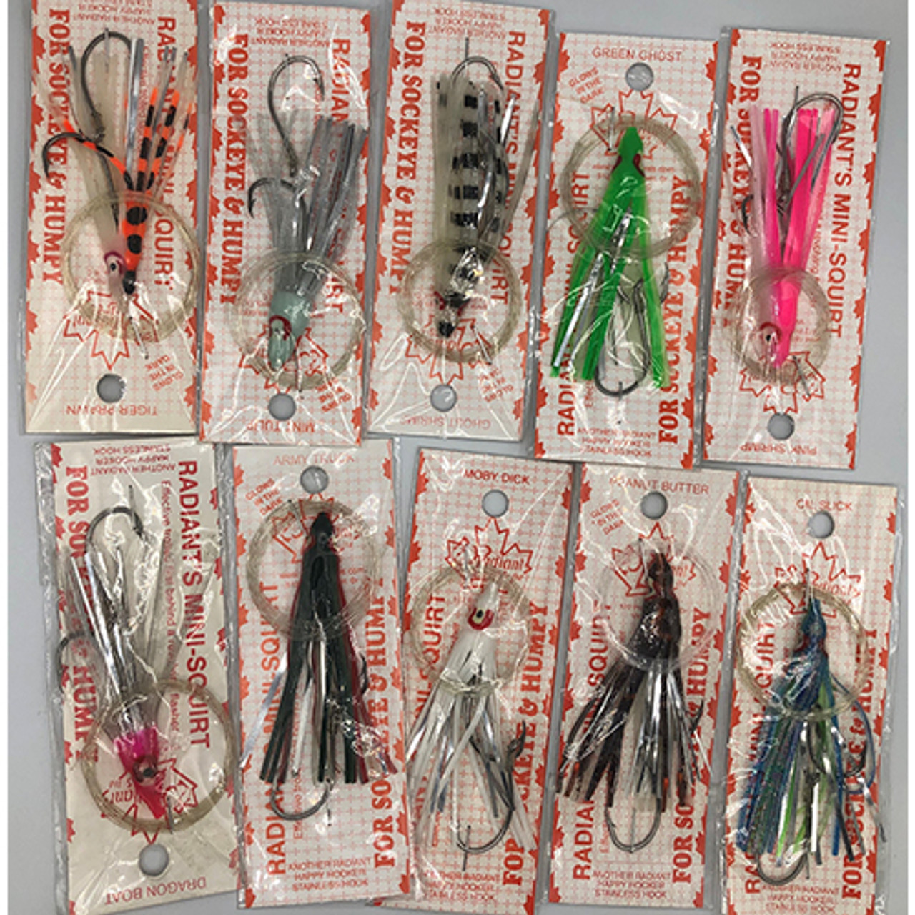 Radiant Hoochies Assorted Squirt Rigged 10 Pack - The Harbour Chandler
