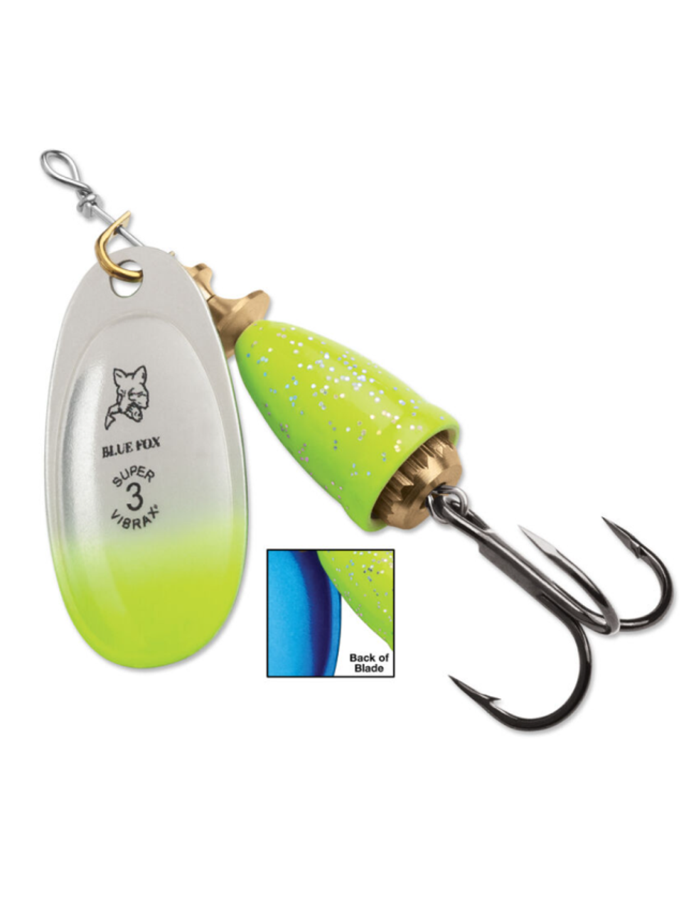 Blue Fox Vibrax Mid Depth - Chartreuse Blue Candyback - The Harbour Chandler
