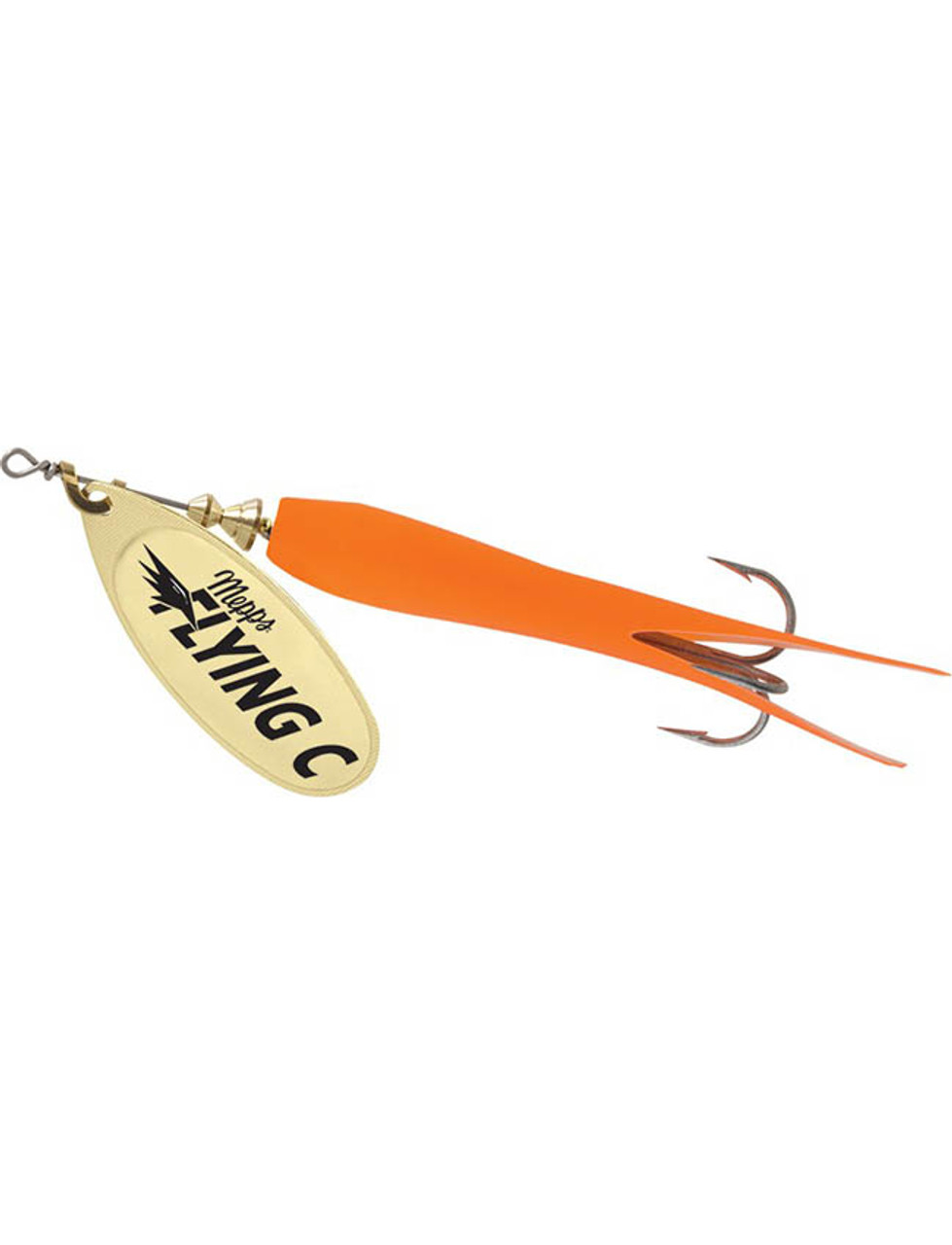 Mepps Flying C Lure - Hot Orange Sleeve & Gold Blade