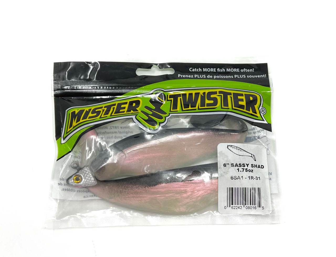 Mister Twister Rigged 6 Sassy Shads - Black and White