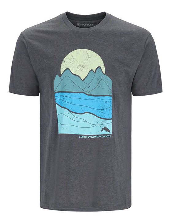 Simms M's Mountain River Stream T-Shirt - Titanium Heather