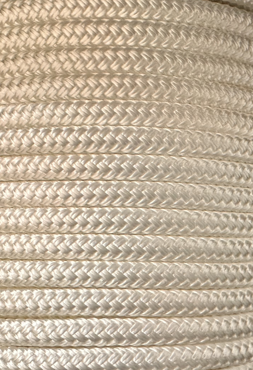 Double Braid Nylon Rope (per foot) - White