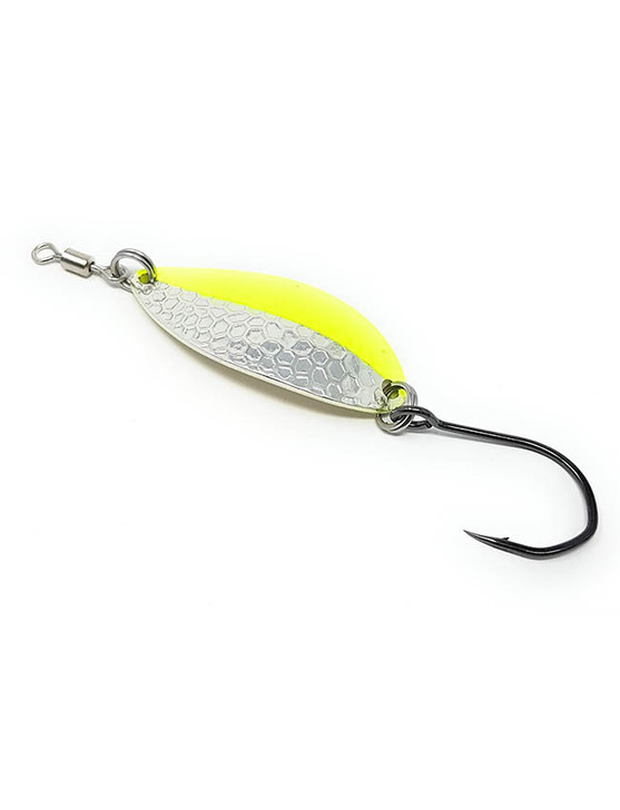 Prime Lures Oval Spoon - Silver Chartreuse