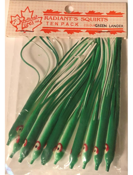 Radiant Needlefish Hoochies 10 Pack - Green Lander