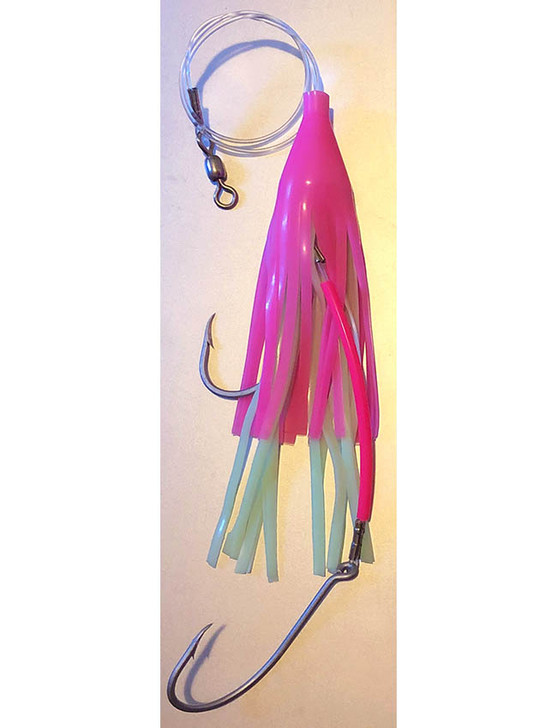 Rite Angle Fishing Rigged Halibut Skirt - Pink Glow
