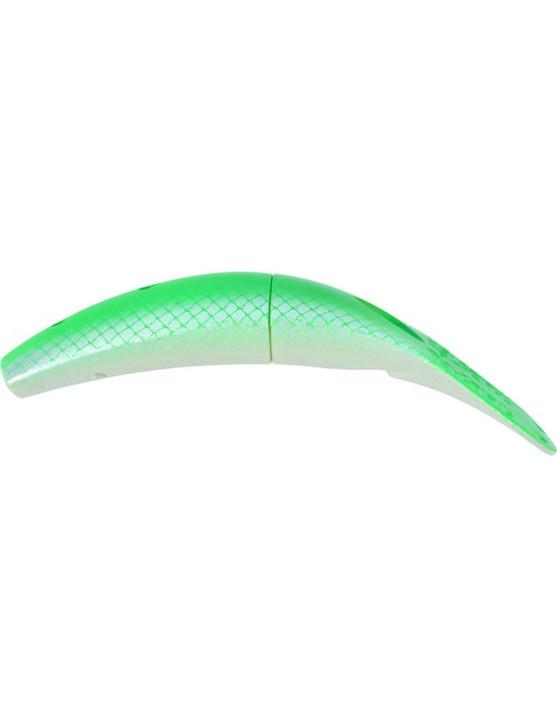 Yakima Trolling Plug Spinfish - Glo Flo Green "Top" Pearl "Side Scale"