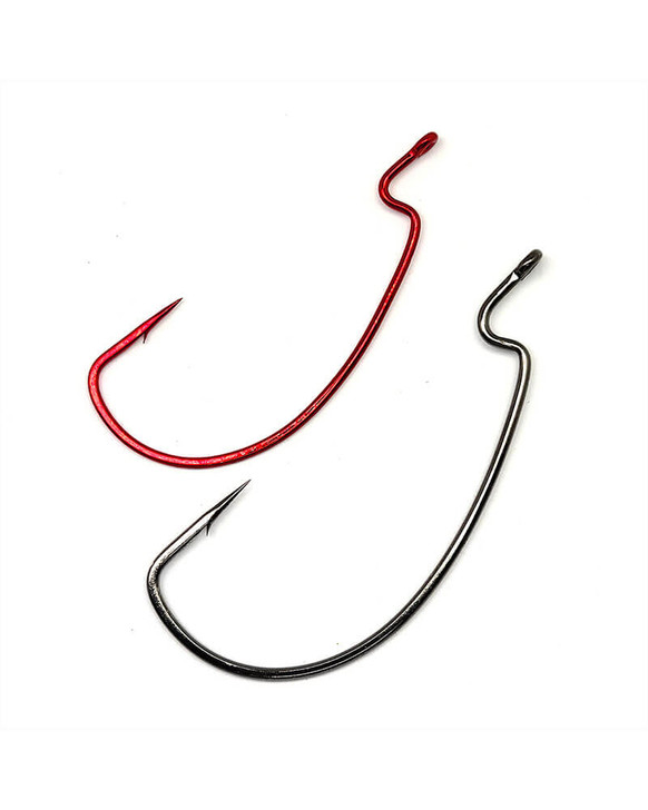 Gamakatsu 58415-100 Worm Hook, Size 5/0, Needle Point, Offset Shank Extra Wide Gap, Ringed Eye, NS Black, 100 per Pack-- | Harbour Chandler's