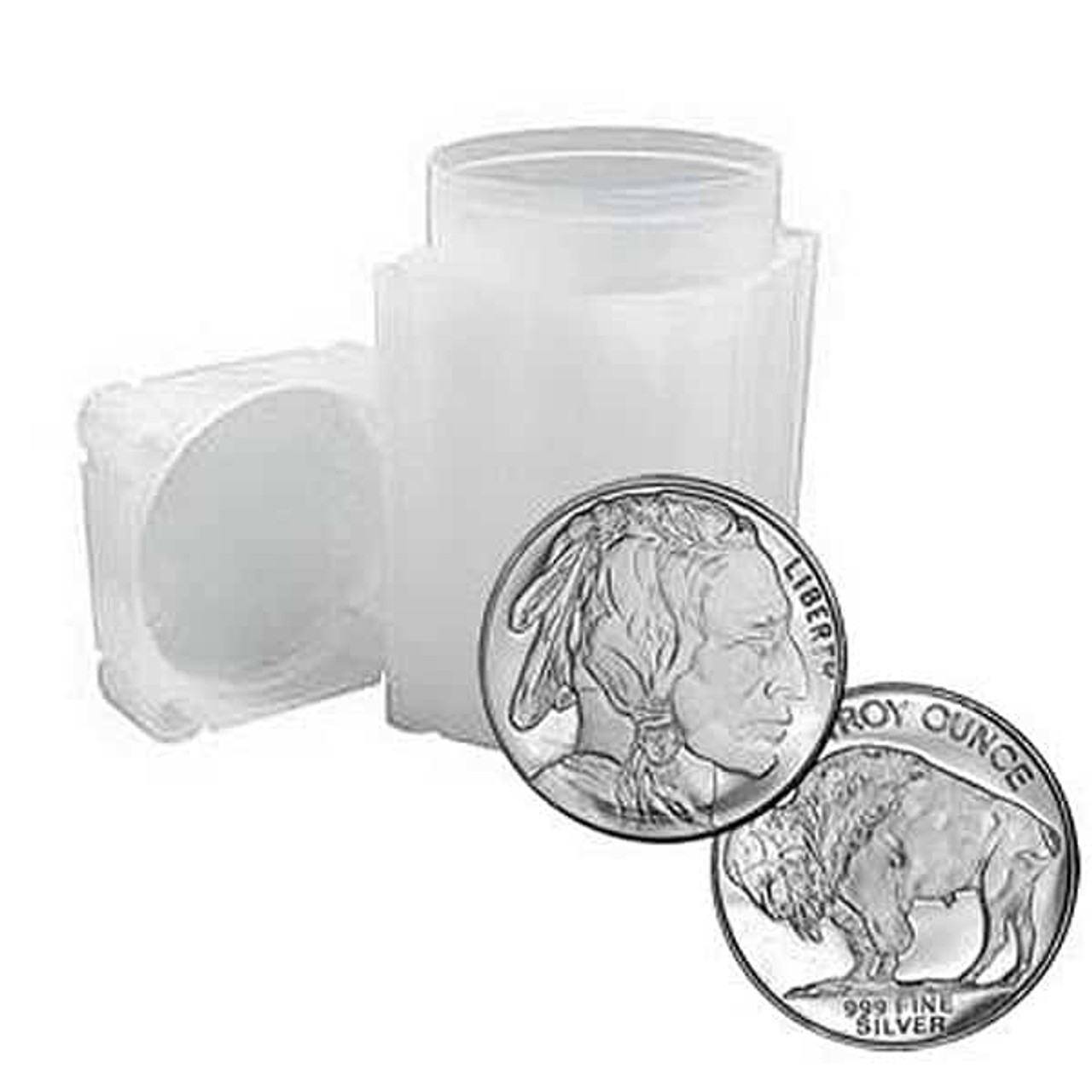 銀塊 ドレイプトバスト 銀貨 Fine silver 1トロイオンス アメリカ New Square Plastic Medallion Coin Tube - 1 oz Silver Rounds