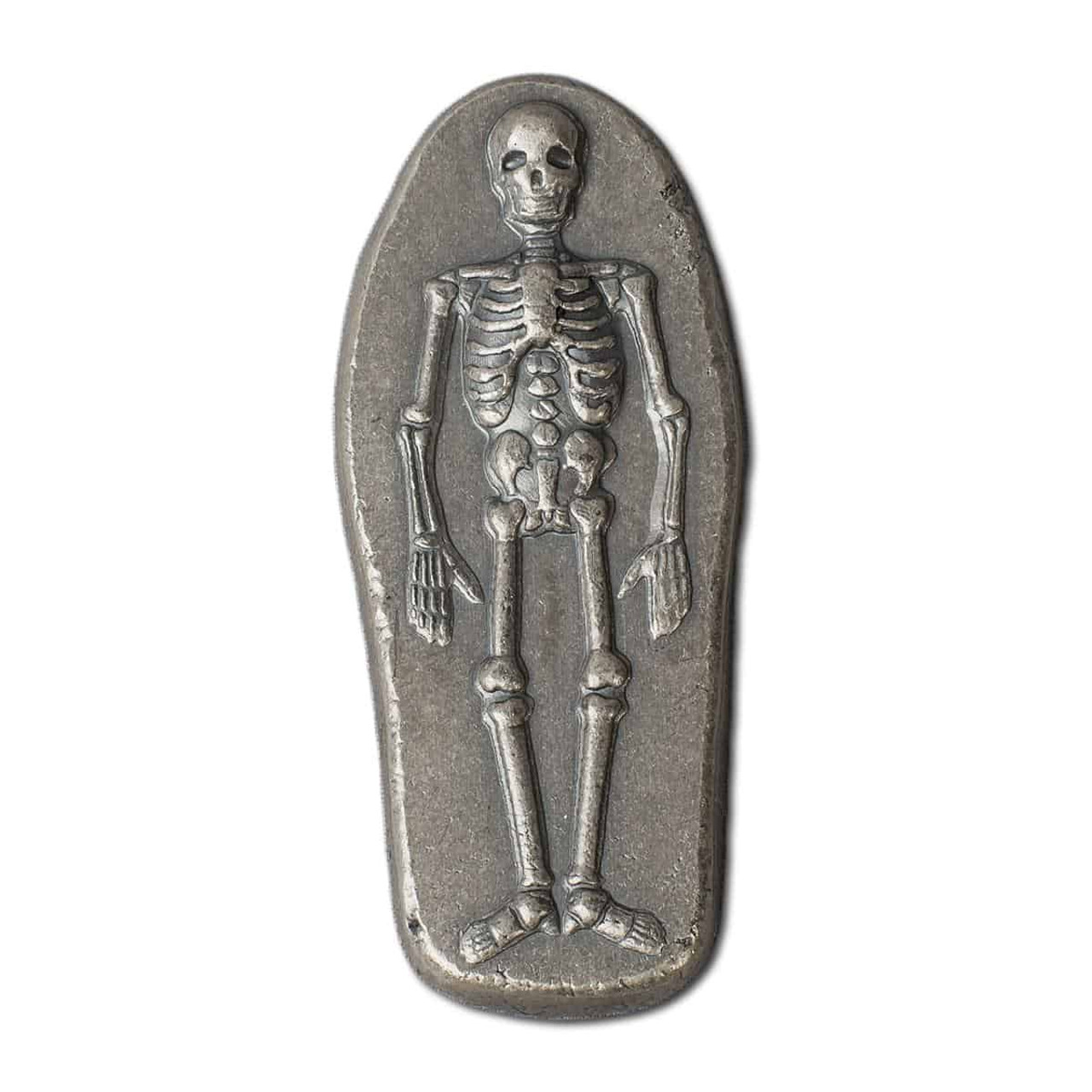 3 oz .999 Fine Silver Skeleton - Monarch 3D Art Bar w/ Antique Finish