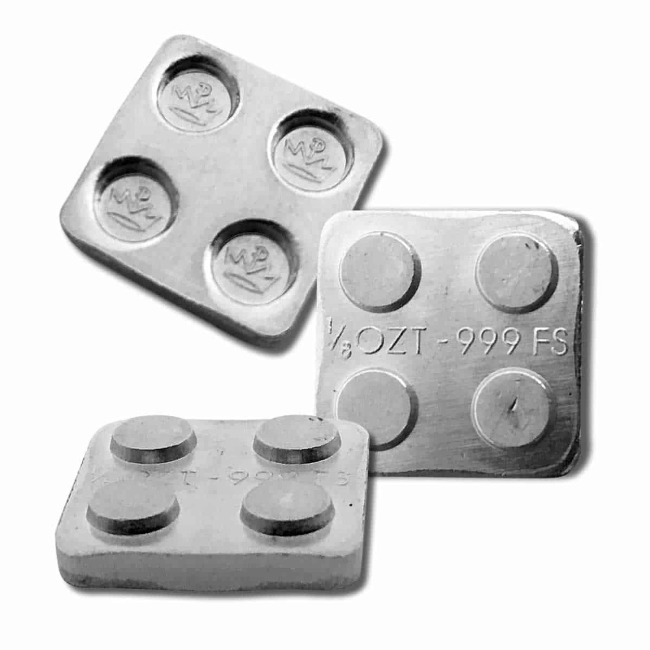 1/8 oz .999 Fine Silver - Monarch Building Block Bar - Eighth 2x2